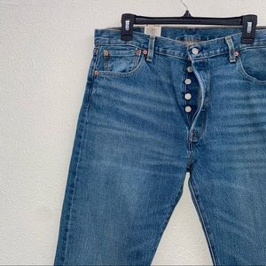 Levi’s blue jeans, 34x32, straight fit.